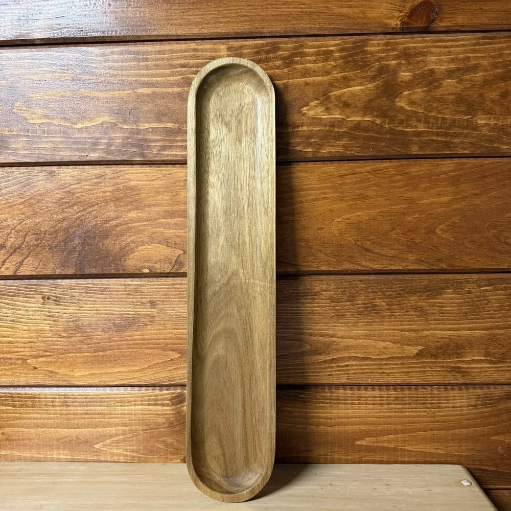 Large Acacia Wood Serving Tray - 23.5